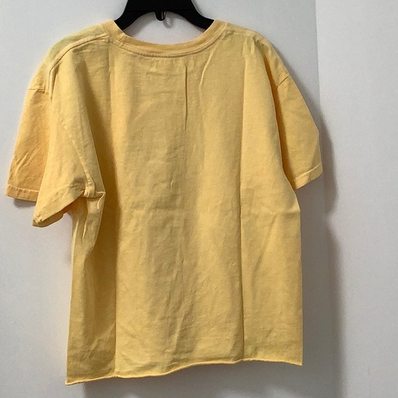 J. Galt honey embroidered cropped tee shirt with raw hem - Picture 3 of 7